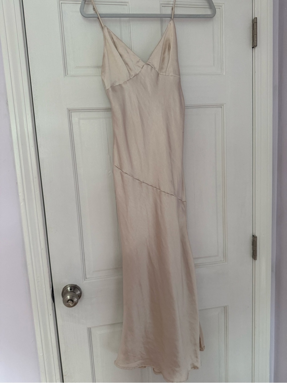 Satin Slip Chemise in Blush Pink with Spaghetti Straps